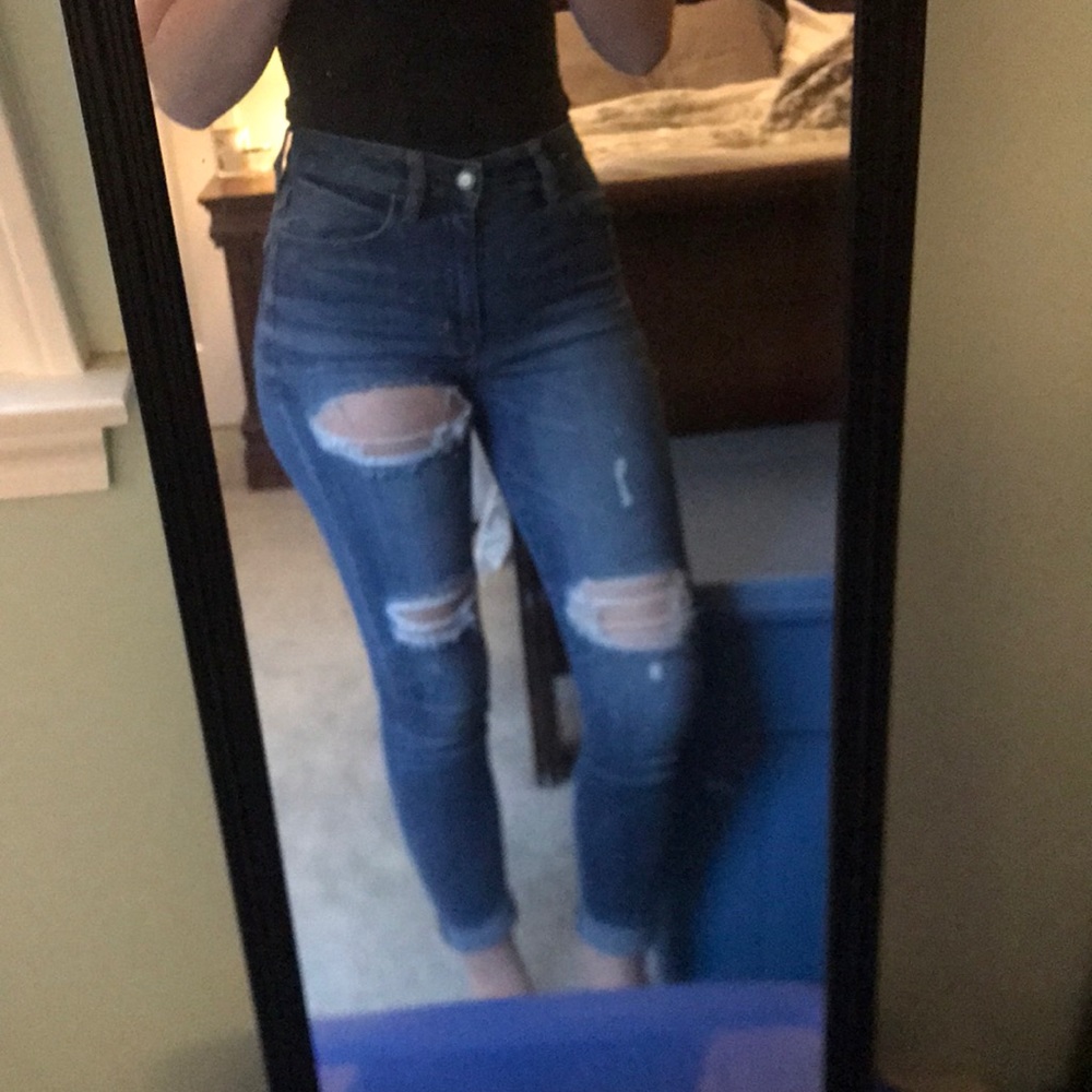 Distressed American eagle jeans